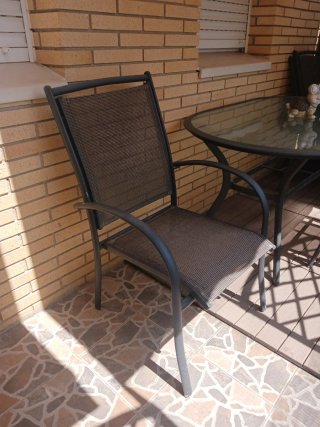 Mesa y 4 Sillas Exterior Cristal