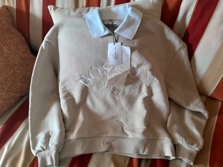 Sudadera beige cuello polo talla S sin estrenar