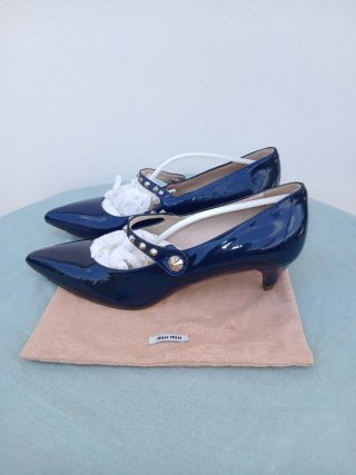 Miu Miu Mary Jane Blu Scintillante