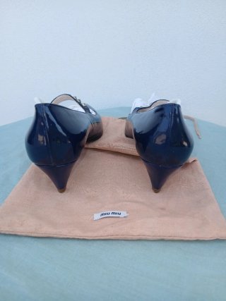Miu Miu Mary Jane Blu Scintillante