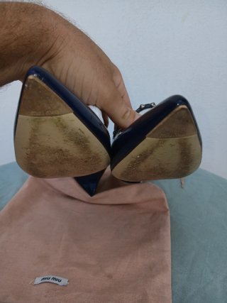 Miu Miu Mary Jane Blu Scintillante