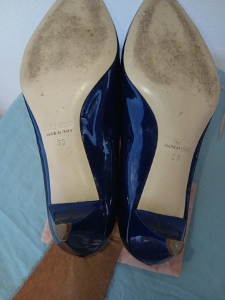 Miu Miu Mary Jane Blu Scintillante