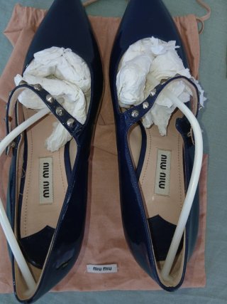 Miu Miu Mary Jane Blu Scintillante