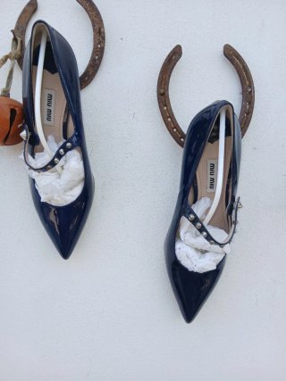 Miu Miu Mary Jane Blu Scintillante