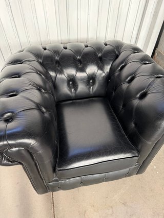 Sillón Chester Vintage Piel Negra