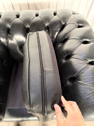 Sillón Chester Vintage Piel Negra