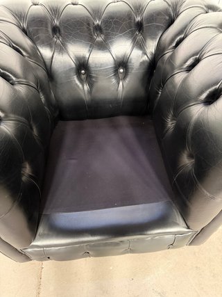 Sillón Chester Vintage Piel Negra