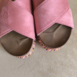 Sandalias rosa empolvado con plataforma 36