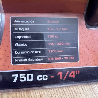 Pistola de pintar RATIO 750cc
