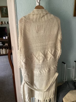 Chaqueta larga de punto beige talla única