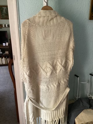 Chaqueta larga de punto beige talla única