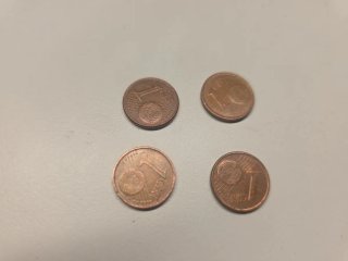 4 Monedas 1 Céntimo Euro Alemania 2002
