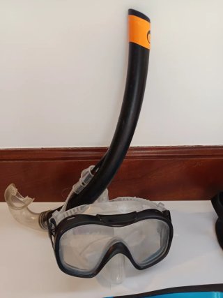 Kit snorkel niño aletas máscara tubo