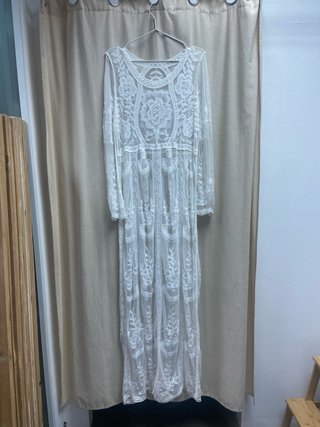 Vestido largo blanco encaje