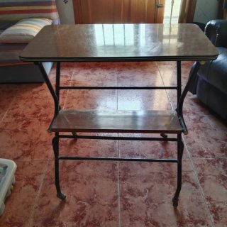 Mesa camarera auxiliar madera y metal