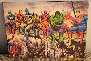 Cuadro Superhéroes Marvel y DC 55x39cm