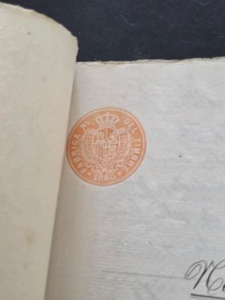 Hijuela sello 1a clase 100 pesetas Murcia 1890