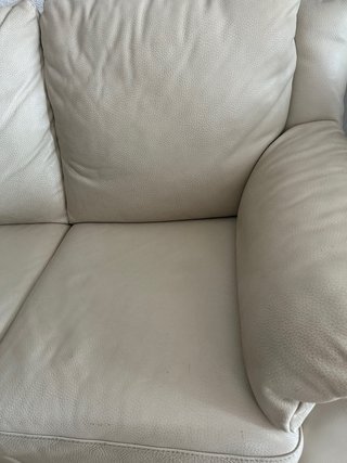 Sofá de piel beige 3 plazas