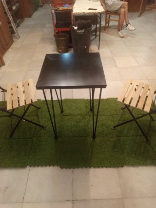 Mesa y 2 Sillas Jardín Metálicas