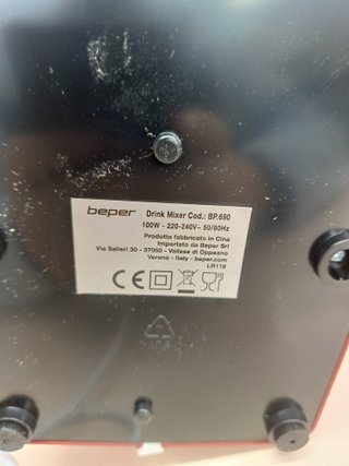 Batidora Eléctrica Beper para Batidos 0,5 L Roja