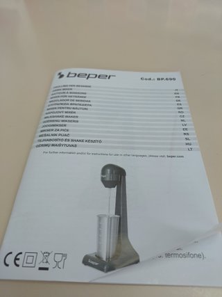 Batidora Eléctrica Beper para Batidos 0,5 L Roja