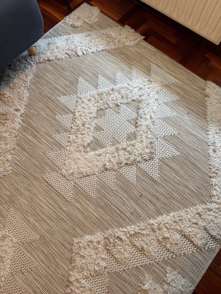 Alfombra Boho Étnica Beige 230x150 cm