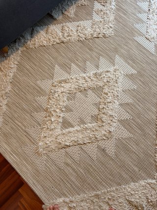 Alfombra Boho Étnica Beige 230x150 cm