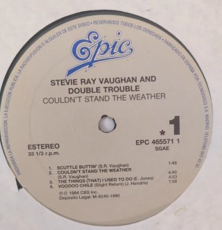 Stevie Ray Vaughan Couldn't Stand the Weather Vini