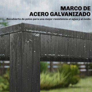 Mesa Jardín Exterior Plástico PSPC Gris Terraza