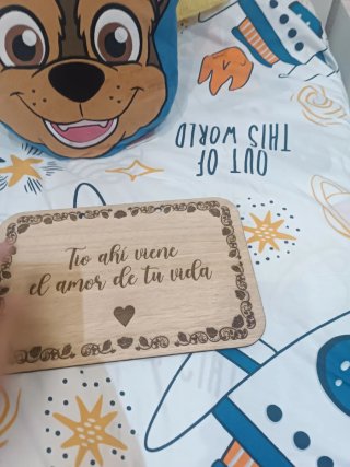Cartel de madera para pajes de boda