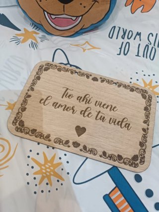 Cartel de madera para pajes de boda