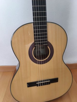 Guitarra clasica con funda negra