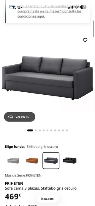 Sofá Cama Friheten IKEA Gris
