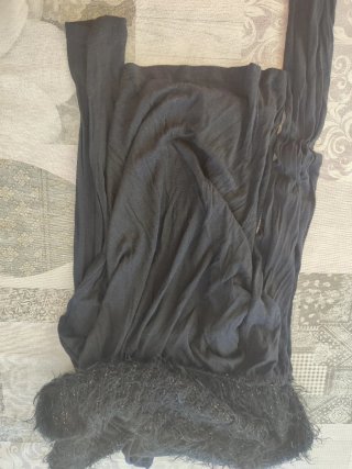 Jersey negro con pelo y algodón