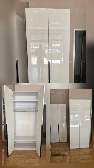 Armario blanco Brillo con puertas