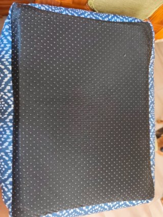 Cama para perros rayas azul y blanco