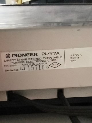 Tocadiscos Pioneer PL-Y7A tracción directa