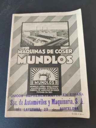 Antiguo catálogo Mundlos máquinas de coser
