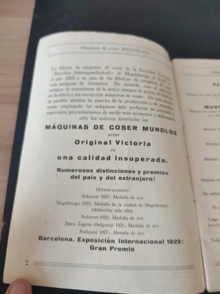 Antiguo catálogo Mundlos máquinas de coser