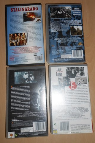 4 Películas VHS (Stalingrado, El Tren, etc.)