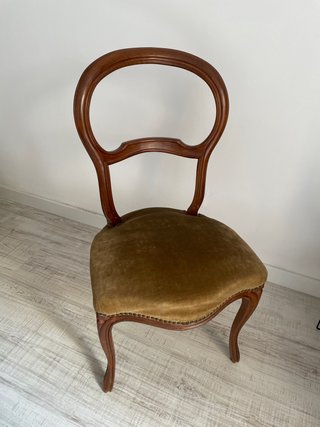 Silla vintage madera y terciopelo