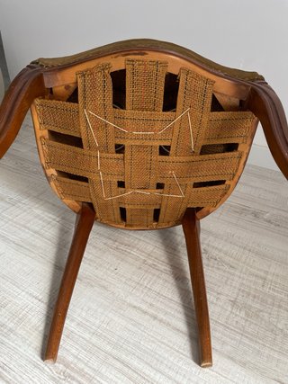 Silla vintage madera y terciopelo
