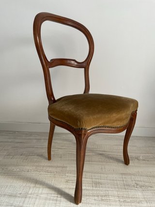 Silla vintage madera y terciopelo