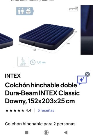 Colchón Hinchable Doble INTEX Dura-Beam