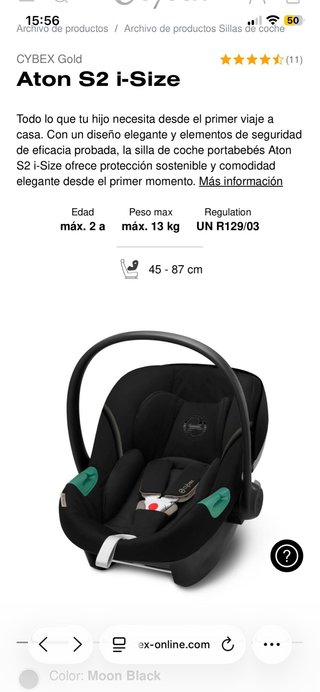 Silla Coche (maxi cosi) Cybex Gold Aton S2 I-SIZE