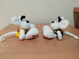 2 Ratones Peluche Blancos