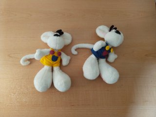 2 Ratones Peluche Blancos