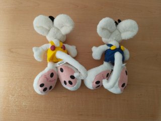 2 Ratones Peluche Blancos