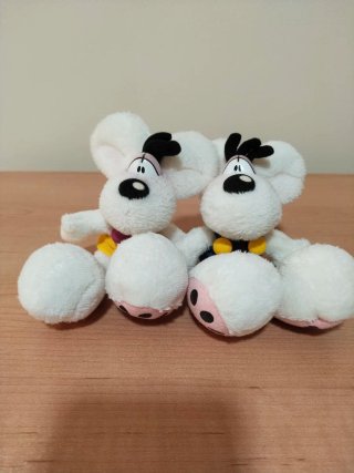 2 Ratones Peluche Blancos