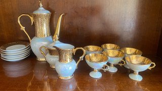 Juego de café Limoges porcelana oro